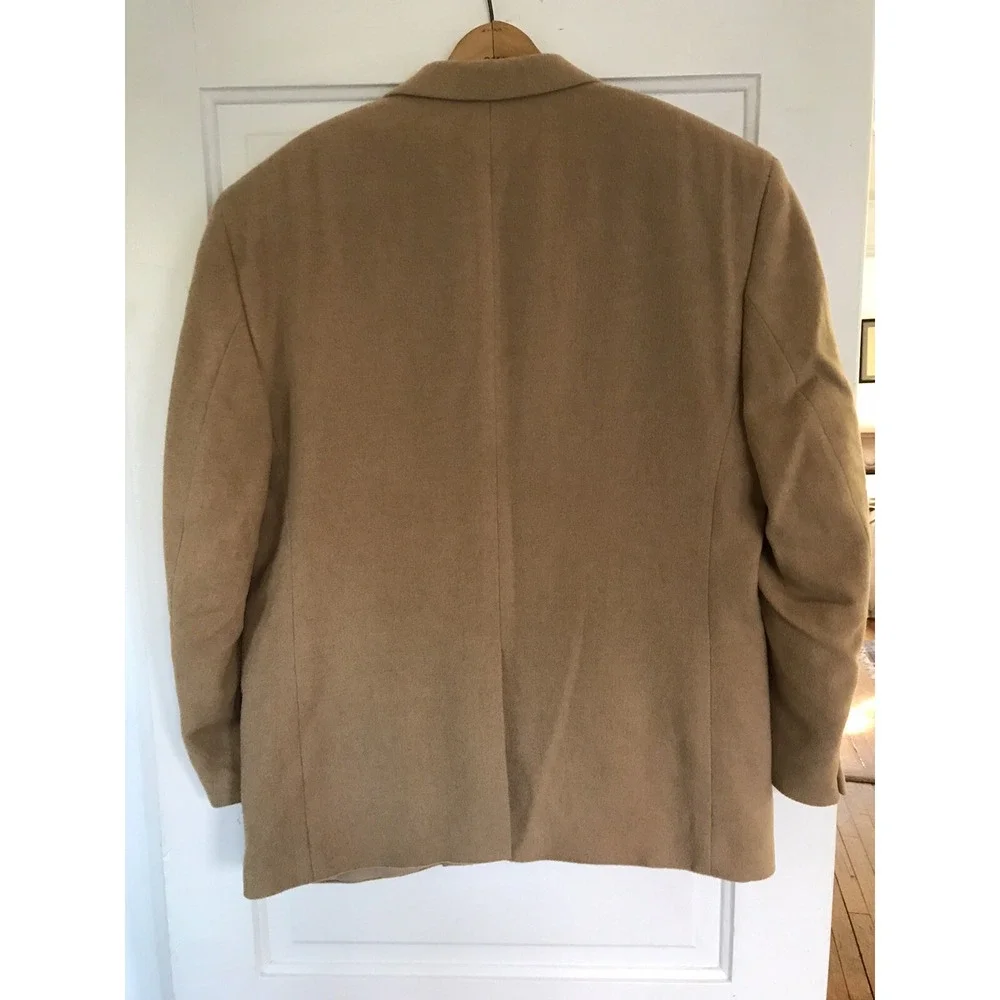 Mens Tan Camel Hair Blazer Jos A Bank Sports Coat Jacket Size 44S